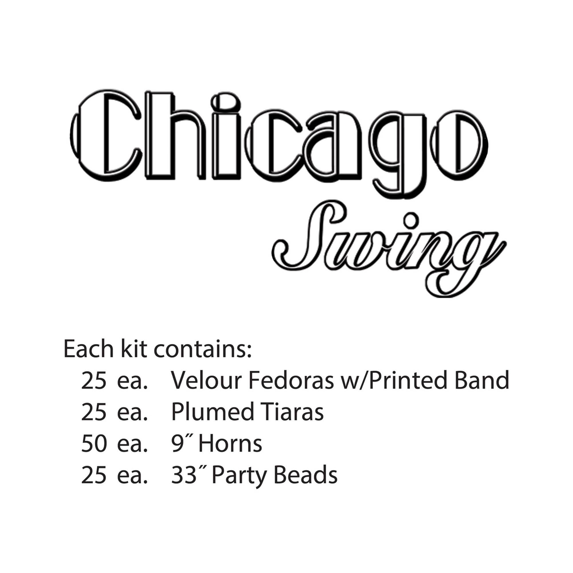 Beistle Black & White New Year Chicago Swing Party Favor Kit for 50